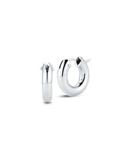 Roberto Coin 18K White Gold Small Round Hoop Earrings