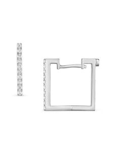 Roberto Coin 18K White Gold Diamond Square Earrings