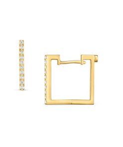 Roberto Coin 18K Yellow Gold Diamond Square Earrings