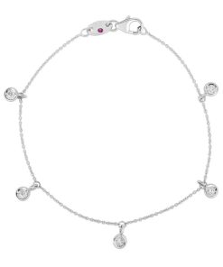 Roberto Coin 18K White Gold 5 Station Dangling Diamond Bracelet