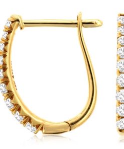 Royal Jewelry 14K Yellow Gold Diamond Earrings