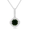 Royal Jewelry 14K White Gold Diamond & Russalite Pendant