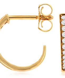 Royal Jewelry 14K Yellow Gold Diamond Earrings