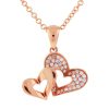 Royal Jewelry 14K Rose Gold Diamond Heart Pendant