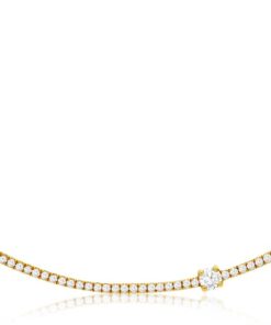Royal Jewelry 14K Yellow Gold Diamond Necklace
