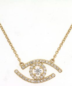 Royal Jewelry 14K Yellow Gold Diamond Necklace