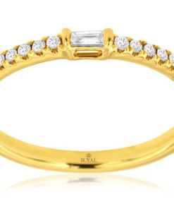 Royal Jewelry 14K Yellow Gold Diamond Wedding Band