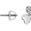 Royal Jewelry 14K White Gold Clover Earrings
