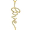 Royal Jewelry 14K Yellow Gold Diamond Love Pendant