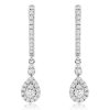 Royal Jewelry 14K White Gold Diamond Earrings