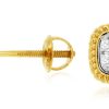 Royal Jewelry 14K Yellow Gold Diamond Earrings