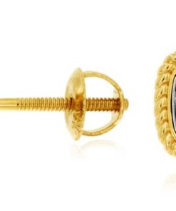 Royal Jewelry 14K Yellow Gold Diamond Earrings