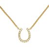 Royal Jewelry 14K Yellow Gold Diamond Hourseshoe Necklace