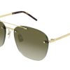 Saint Laurent Classic SL 309 Rimless Sunglasses Brown Gradient Lenses, 58mm
