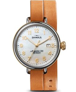 Shinola The Birdy Quartz Bourbon/Crimson Leather Strap 38mm Watch
