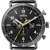 Shinola The Canfield Sport Gunmetal PVD Bracelet, Black Dial Watch, 45mm