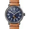 Shinola The Runwell Bourbon Leather Strap Watch, Midnight Blue Dial, 47mm