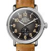 Shinola The Runwell Honey Leather Strap Watch Black Degrade Dial, 41mm