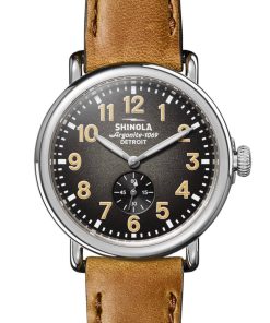 Shinola The Runwell Honey Leather Strap Watch Black Degrade Dial, 41mm