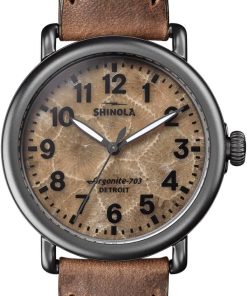 Shinola The Runwell Petoskey Stone Dial British Tan Leather Strap Watch, 41mm