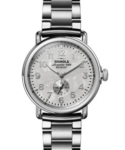 Shinola The Runwell Stainless Steel Watch, Silver Foil Dial, 41mm