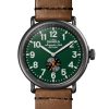 Shinola The Runwell Tan Leather Strap Watch, Dark Green Dial, 47mm