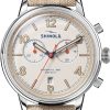 Shinola The Traveler Chrono Alabaster Textured Dial Canvas Watch, 42mm