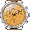 Shinola The Traveler Chrono Golden Dial Leather Watch, 42mm