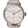 Shinola The Traveler Subsecond Alabaster Textured Dial Dune Canvas Strap Watch, 42mm