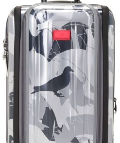 TUMI Staple Silver w/ Red Accents International Expandable 4 Wheeled Carry-On