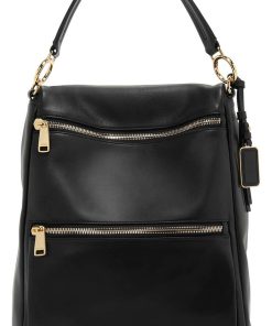 TUMI Voyageur Black Leather Liv Backpack/Tote