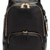 TUMI Voyageur Black Leather Hannah Backpack