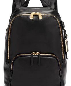 TUMI Voyageur Black Leather Hannah Backpack