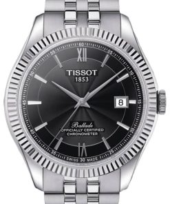 Tissot Ballade Powermatic 80 Silicium Black Dial Stainless Steel Bracelet Watch, 41mm