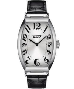Tissot Heritage Porto Quartz Silver Dial Black Alligator Leather Watch, 42.45mm