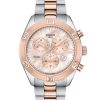 Tissot PR 100 Sport Chic Chronograph Pink MOP Dial Two-Tone Carnation Gold Bracelet Watch, 38mm