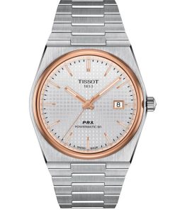 Tissot PRX Powermatic 80 Automatic Silver Dial Stainless Steel Bracelet Watch, 39.5mm