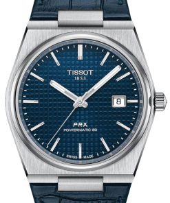 Tissot PRX Powermatic 80 Blue Dial Alligator Leather Strap Watch, 39.5mm