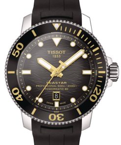 Tissot Seastar 2000 Professional Powermatic Black Dial & Rubber Strap Watch, 46mm