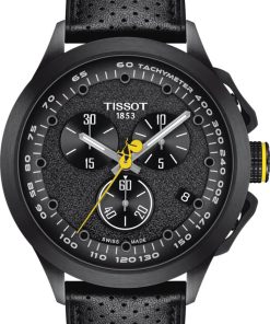 Tissot T-Race Special Edition Cycling Tour De France Chronograph Black Watch w/ Yellow Accents, 45mm