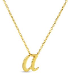 Roberto Coin 18K Small Script Initial &apos;A&apos; Pendant