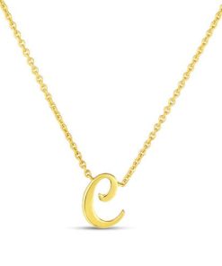 Roberto Coin 18K Small Script Initial &apos;C&apos; Pendant