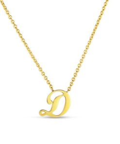 Roberto Coin 18K Small Script Initial &apos;D&apos; Pendant
