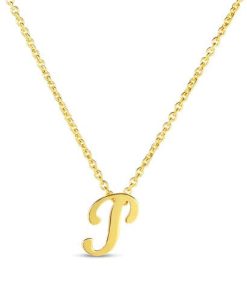 Roberto Coin 18K Small Script Initial &apos;P&apos; Pendant