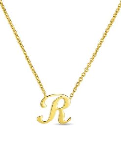 Roberto Coin 18K Small Script Initial &apos;R&apos; Pendant