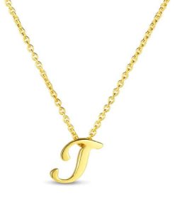 Roberto Coin 18K Small Script Initial &apos;T&apos; Pendant