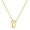 Roberto Coin 18K Small Script Initial &apos;V&apos; Pendant