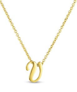 Roberto Coin 18K Small Script Initial &apos;V&apos; Pendant