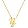 Roberto Coin 18K Small Script Initial &apos;Y&apos; Pendant