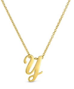 Roberto Coin 18K Small Script Initial &apos;Y&apos; Pendant